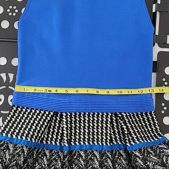 Anthropologie Girls From Savoy Blue Merino Wool Knit Pattern Tank Dress Women S - Picture 15 of 16